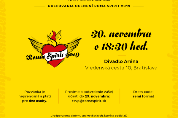 Finalisti 11. ročníka oceňovania Roma Spirit 2019!